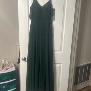 David’s Bridal Bridesmaid Dress in Hunter Green